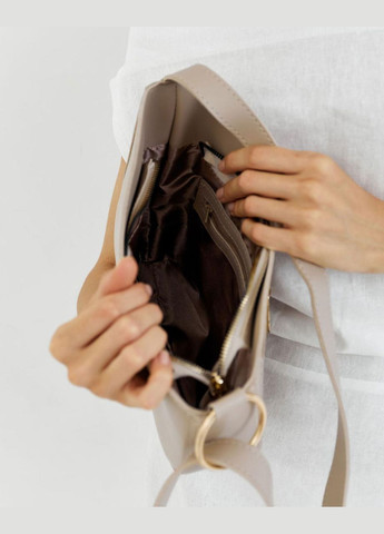 Жіноча сумка з одним відділенням на щільній підкладці бежева «Тереза» WeLassie (301425624)