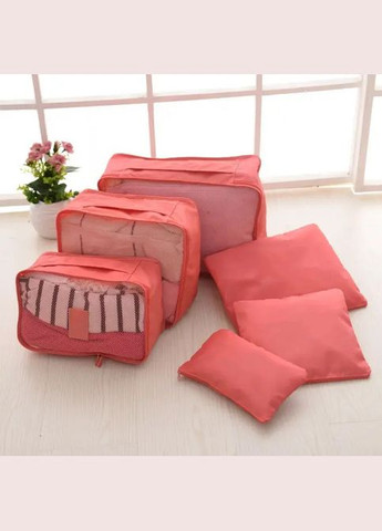 Набор дорожных органайзеров 6шт розовый No Brand (325449624)