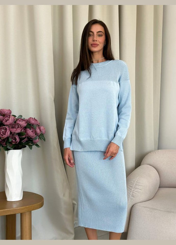Голубой демисезонный вязаный женский джемпер - джемпер для повседневной носки (ak22145p) Art Knit