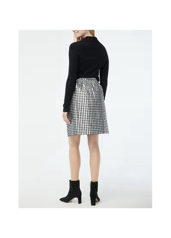 Серебряная в клетку юбка J.Crew