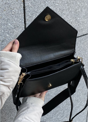 Женская классическая сумка кросс-боди на ремне черная No Brand (286505202)