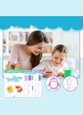 Розвиваюча книга Монтессорі Busy Book рівень 1 пиши-стирай Stroke Line dot to dot 64 сторінки No Brand (303425541)