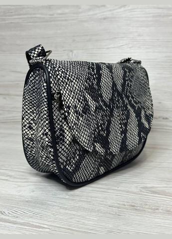 Сумочка жіноча сіра тиснена натуральна шкіра 103115/2 No Brand (316662135)