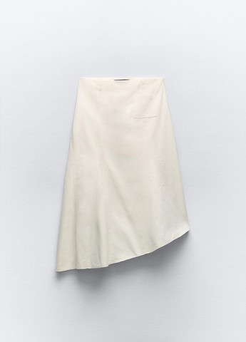 Молочная повседневный однотонная юбка Zara