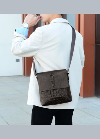 Сумка-планшет чоловіча Крокодил, чоловіча сумка через плече шкіряна барсетка планшетка під рептилію No Brand (334730751)