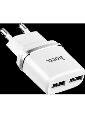Блок живлення 2 USBпорти + Юсб кабель micro C12 набір білий 6957531047773 Hoco (279553723)