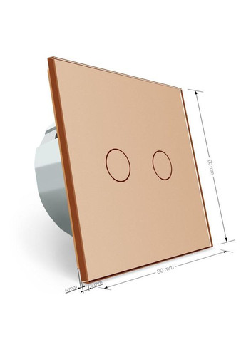 Сенсорний вуличний вимикач Вологозахищений 2 сенсори золотий скло (VL-C702-IP-13) Livolo (370971123)