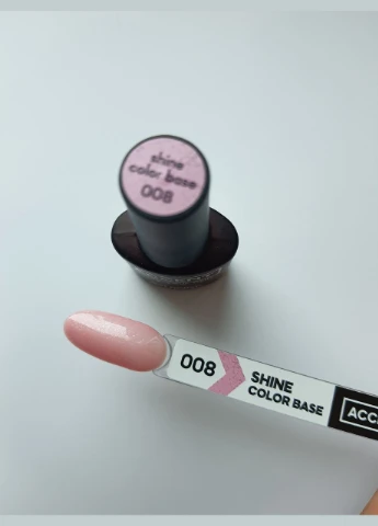 База с шимером для ногтей color rubber base Shine 8 мл Accent (339668714)