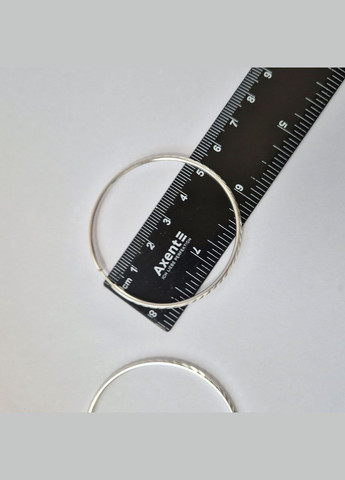 Срібні сережки кільця Конго з насічкою 50 мм срібло 925 проби 20108/50а 4.12г Nobrand (373313175)