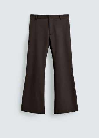 Коричневые кэжуал демисезонные брюки Zara