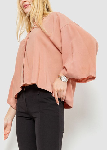 Пудрова блуза класична однотонна, колір світло-бежевий, Ager