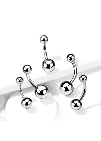 Серьга банан для пирсинга пупка T23N01-141258 из титана (, 12 мм) Spikes (333698104)