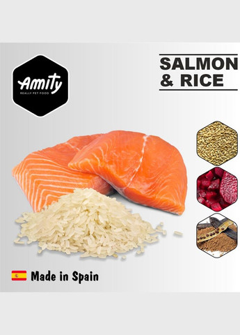 Корм для собак Salmon&Rice гіпоалергенний з лососем та рисом 15 кг (8436538940822) AMITY (316226891)