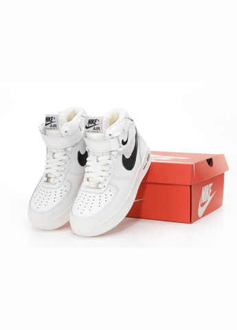 Кросівки зимові жіночі і чоловічі Nike Air Force 1 winter high white fur | Найк Аір Форс 1 високі білі з хутром No Brand білі зими (309006113)