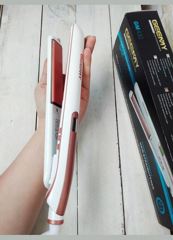 Професійна плойка випрямляч для волосся прасок щипці з керамічним покриттям GM-430 Білий Gemei (306716654)