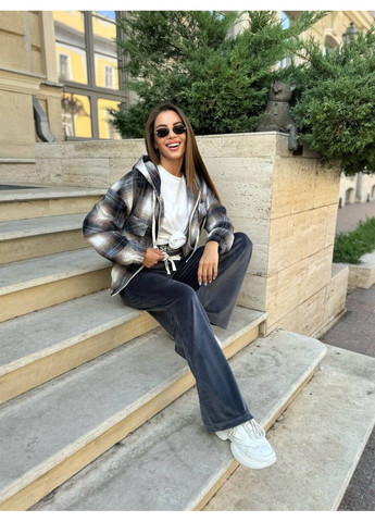 Коричневая зимняя 🧥 куртка из коттона в клетку "городской комфорт" – базовая новинка сезона 🧥ознакомьтесь с размерной сеткой DK/DL Мода без кордонів