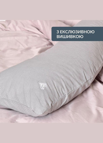 Наволочка для подушки S-Form 40х130 см бавовняна бязь, сірий горошок, на блискавці IDEIA (334726927)