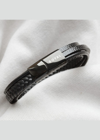 Чоловічий шкіряний браслет на руку з магнітною застібкою "Deluxe" Royal (286421365)