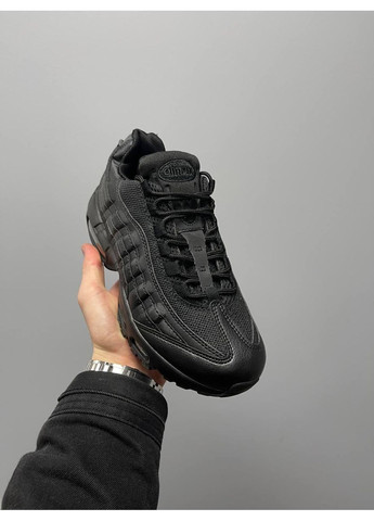 Черные демисезонные кроссовки мужские nike air max 95 full black найк аир макс 95 No Brand