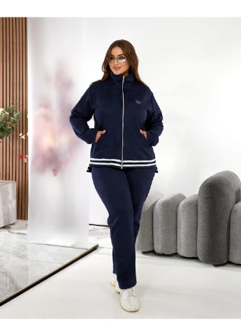 Жiночий прогулянковий костюм iз замшу синього кольору 35378 Fashion (364864925)