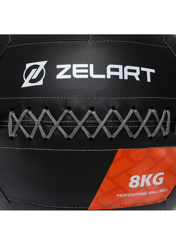 Мяч набивной медицинский для кроссфита WALL BALL Черный (вес 8 кг) TA-7822-8 Zelart (367617550)