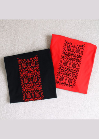 Чорна чоловіча вишита футболка з тризубами Ladan