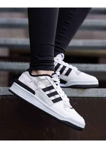 Білі літні кросівки adidas forum low white black v3 адідас форум No Brand