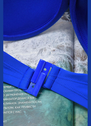 Кораловий літній купальник жіночий синьо-помаранчевого кольору чашка в бікіні Let's Shop