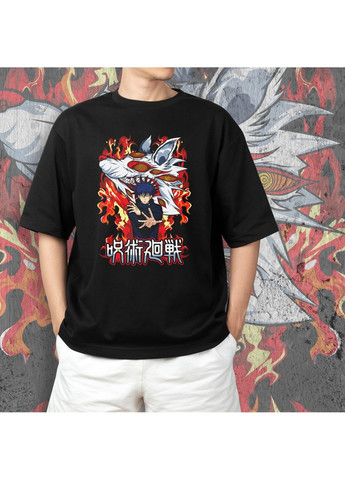 Чорна футболка з принтом магічна битва - мегумі фусігуро No Brand