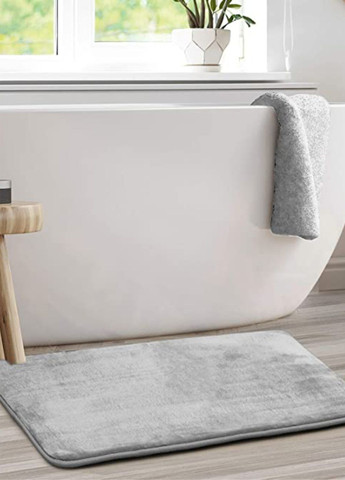Антиковзаючий, м'який килимок для ванної з ефектом пам'яті - 50 х 80 см Сірий Aquarius (281327186)