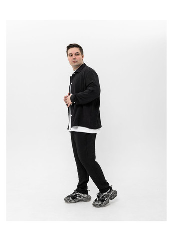 Чорний демісезонний трендовий молодіжний костюм брючний No Brand