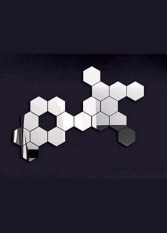 Дзеркальні наклейки шестикутні самоклейки 4.6 х 4 х 2см пластикові 12 шт набір No Brand (302243126)