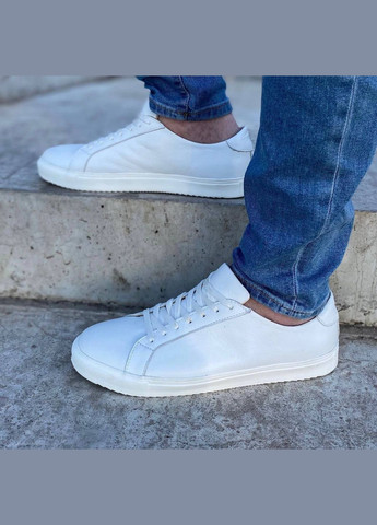 Белые стильные кожаные мокасины белые dux Kindzer