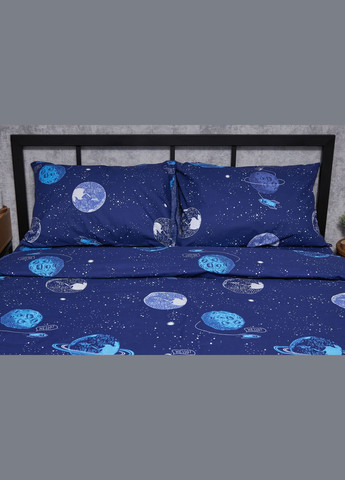 Комплект постільної білизни Бязь Gold Люкс «» Сімейні 143х210х2 наволочки 2х70х70 (MS-820004822) Moon&Star Planets (293148233)