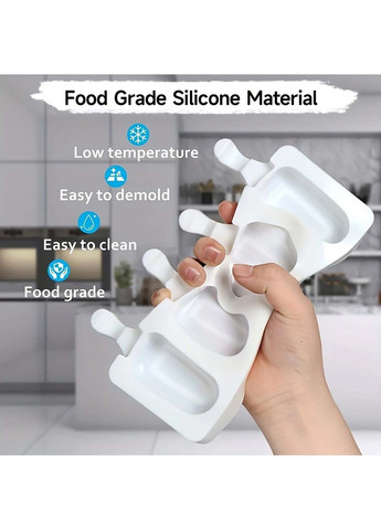 Форма силіконова для морозива Ескімо та євродесертів з паличками (4 комірки) 26х10.5 см Kitchen Master (341724443)