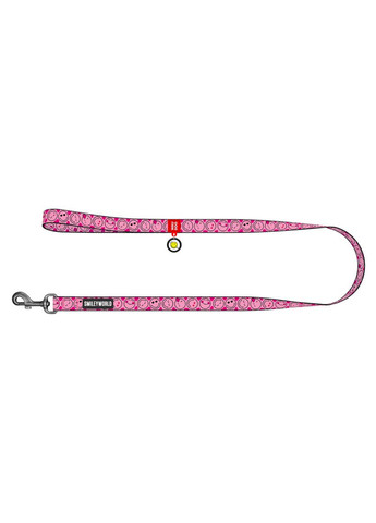 Повідець для собак нейлоновий Nylon, малюнок "Смайли на рожевому", L-XXL, Ш 25 мм, Дов 122 см WAUDOG (323205438)
