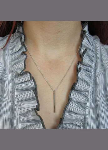 Серебряное колье "Палочка" No Brand (350667468)
