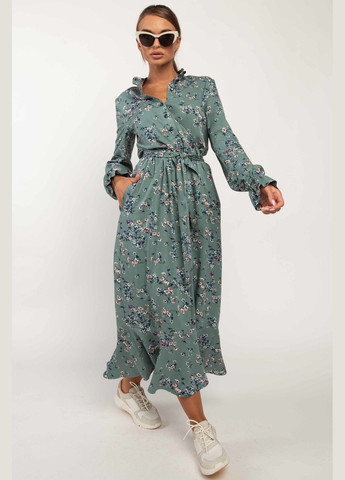 Бирюзовое кэжуал, праздничный, деловое платье ри мари флорет вл 2420 с пышной юбкой RiMari