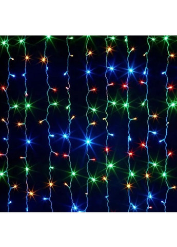 Гірлянда штора водоспад світлодіодна новорічна з роботою від мережі контролером 2х1,5 м 320 лампочок (481883-Prob) Різнобарвна Unbranded (367775609)