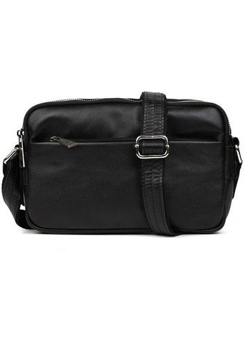 Сумка листоноша через плече чоловіча з натуральної шкіри середня для документів та для телефону Чорний 35914 TARWA (337466449)