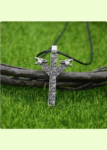 Кулон амулет Альгіз руну життя рунічний талісман із символікою вікінгів No Brand (338436390)