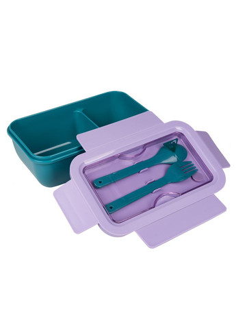 Ланч-бокс з приладами Fusion 708170 850 мл фіолетовий із зеленим Yes (364501510)