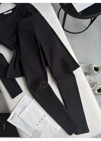 Женское удобное теплое термобелье термокостюм термокомплект микрофлис черный Україна (366868981)