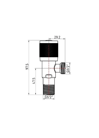 Комплект угловых кранов Standart (круг, ) 1/2"ЗЗ, нерж, хром, керам. буксу TAS350W1515B Thermo Alliance (397564460)