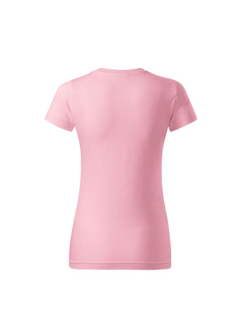 Розовая всесезон футболка женская хлопковая однотонная розовая 134-30 с коротким рукавом Malfini Basic
