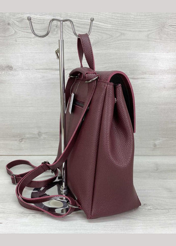 Жіночий повсякденний рюкзак-сумка зі шкірозамінника «Луї» бордового кольору WeLassie (298570868)