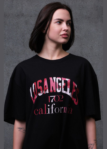 Черная всесезон оверсайз футболка с принтом california с длинным рукавом Without