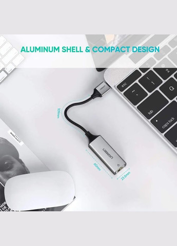 Внешняя сетевая карта / Сетевой адаптер USB 3.0 CM209 Gigabit Ethernet LAN RJ45 (10/100/1000Mbps) 50922 Ugreen (300523716)