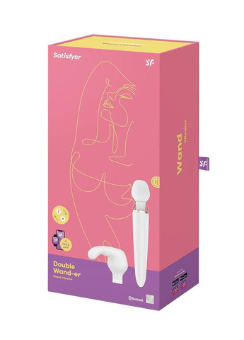 Смарт вібромасажер зі змінною головкою Double Wand-er Satisfyer (341528120)