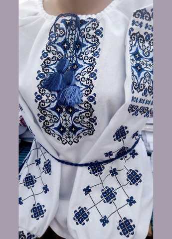 Синяя вышитая мужская рубашка "два цвета синяя" Прикарпатські Вишиванки (325881798)